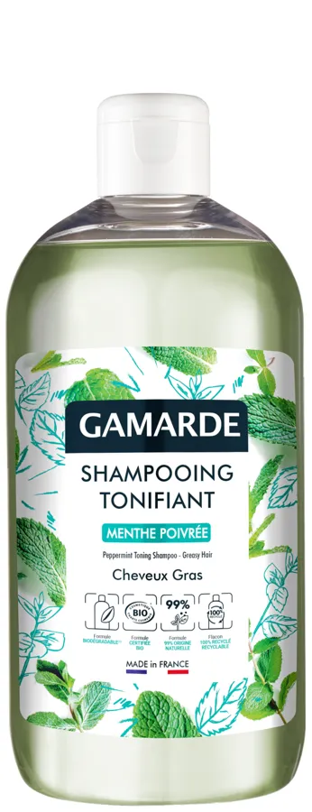 Champú Tonificante de Menta BIO 500 ml, Gamarde