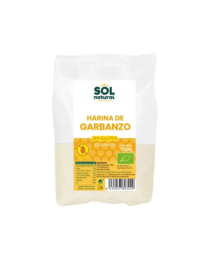 Harina garbanzo sin gluten 500 g, Sol Natural
