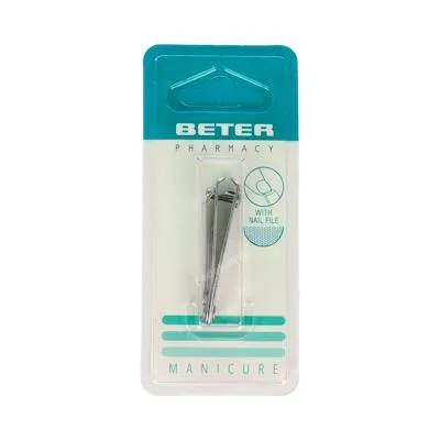 Tagliaunghie cromato con lima 24094, Beter