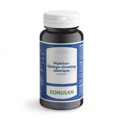 Hipérico-Ginkgo-Ginseng Siberiano extracto – 90 Piezas, Bonusan