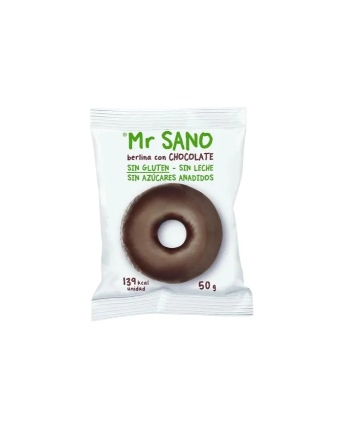 Berlina con chocolate s/g sin azúcar 50 g, Mr Sano
