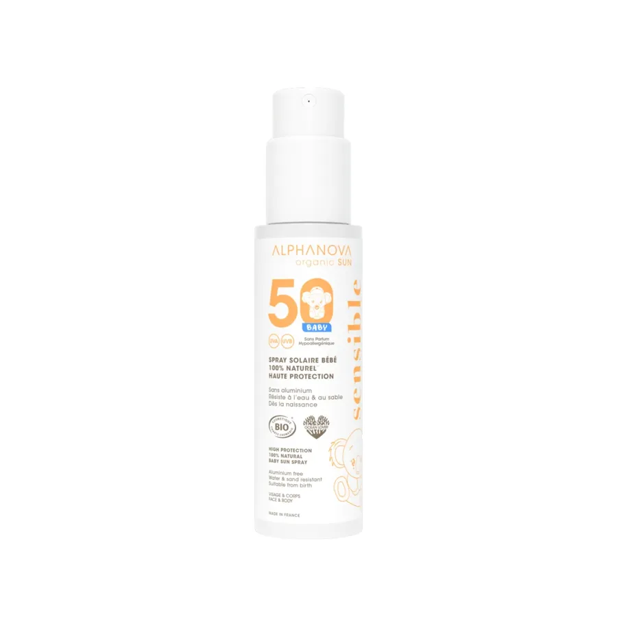 Spray solar bebe SPF50 BIO 100 g, Alphanova