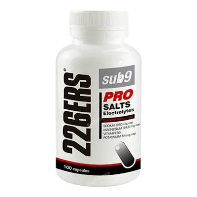 SUB9 pro salts electrolytes veg sales 40 mg cafeina s/glut s/azuc na K mg ca 100 cápsulas, 226ers