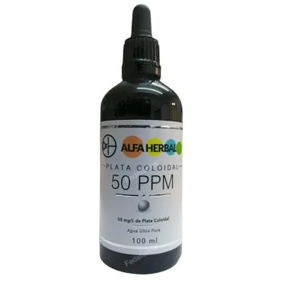 Plata coloidal 50PPM 100 ml, Alfa Herbal