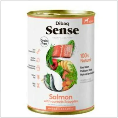 Dibaq Veterinaria dibaq sense salmone cane adulto lattina senza glutine 380 g, Dibaq Vet