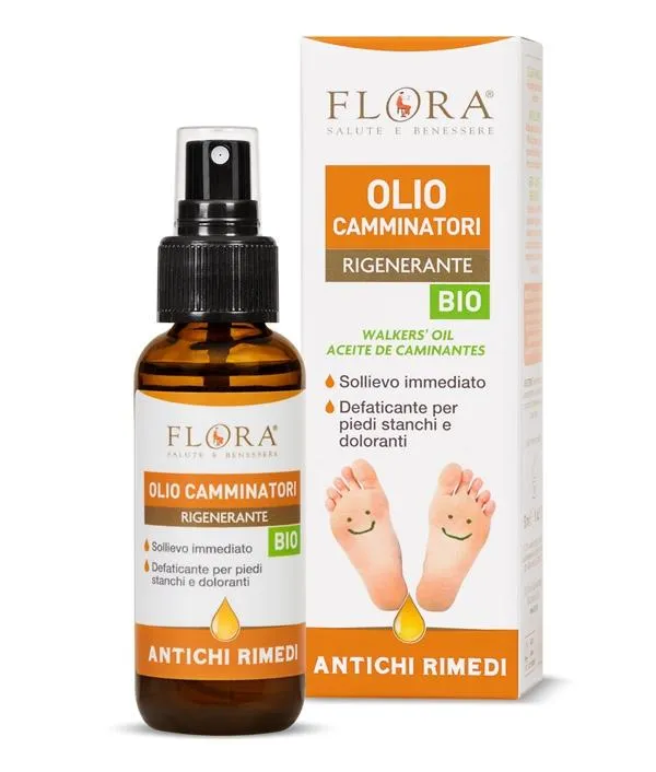 Aceite del Caminante. Spray para piernas cansadas, Flora