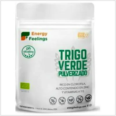 Trigo verde pulverizado sin gluten BIO 200 g, Energy Feelings