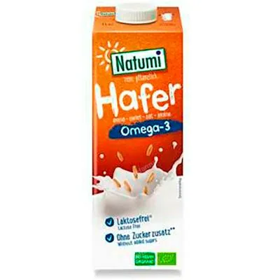 Bebida vegetal de avena con omega 3 1 l BIO 8 uds., Natumi