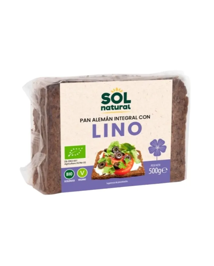 Pan aleman integral con lino 500 g, Sol Natural