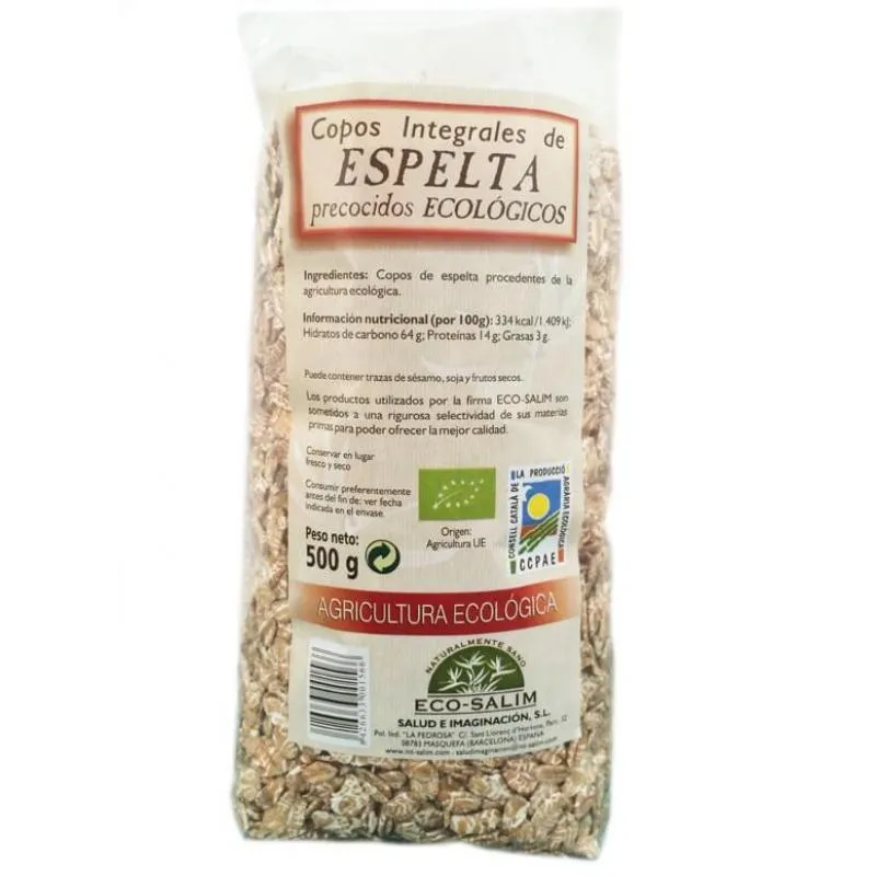 Copos espelta integrales BIO 500 g, Eco-salim