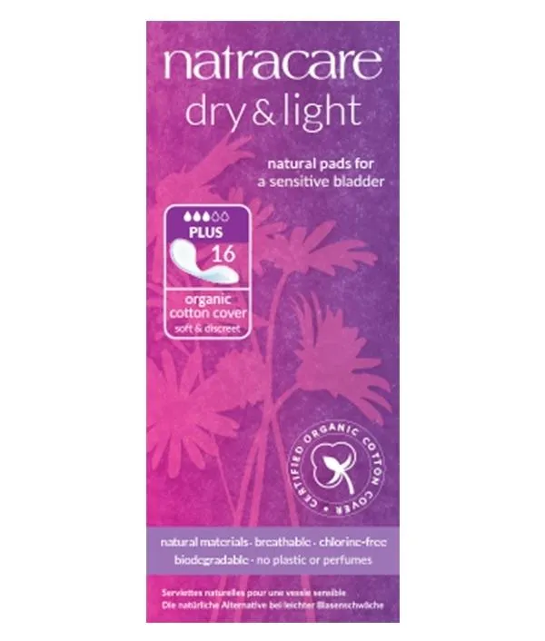 Compresa Incontinencia Dry&Light Plus 16 uds., Natracare