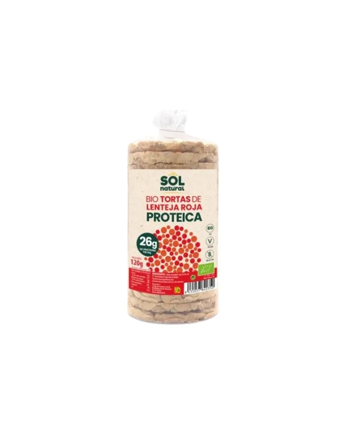 Tortas proteicas lenteja roja BIO 120 g, Sol Natural