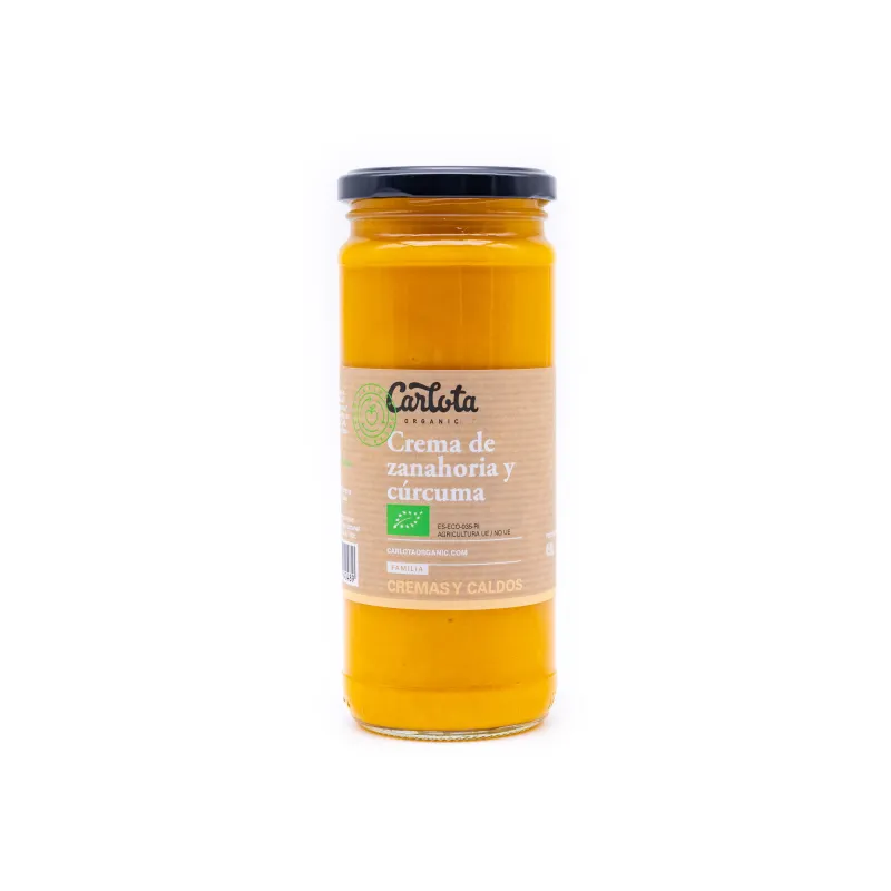 Crema de zanahoria y cúrcuma 450 g, Carlota Organic