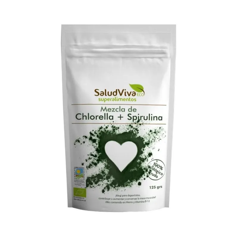 Mezcla chlorella spirulina polvo salud v BIO 125 g, Salud Viva