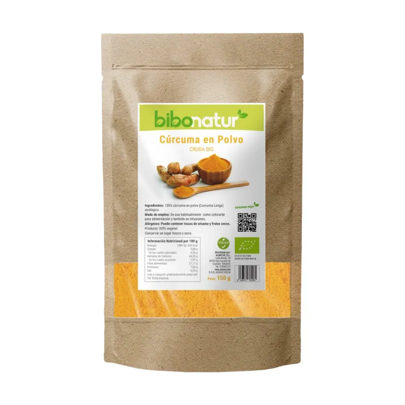 Cúrcuma polvo cruda bio150gr, Bibonatur