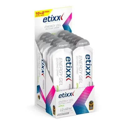 Isotonic energy gel sabor manzana 12 uds., Etixx