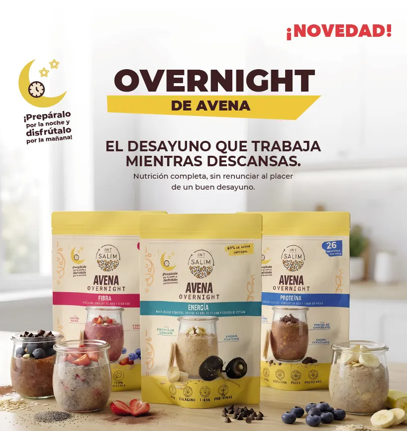 Avena Overnight energía con colágeno y maca negra sabor plátano 350 g, Intsalim · imagen 2