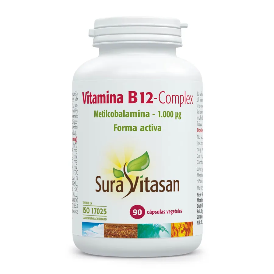 Vitamina B12 complex 90 cápsulas vegetales, Sura Vitasan