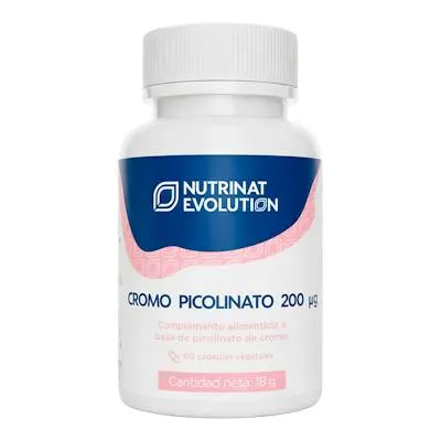 Cromo picolinato 200 µg 60 cápsulas vegetales, Nutrinat Evolution