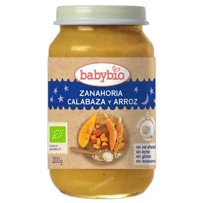 Gute Nacht Karotte-Kürbis-Reis 200 g, Babybio
