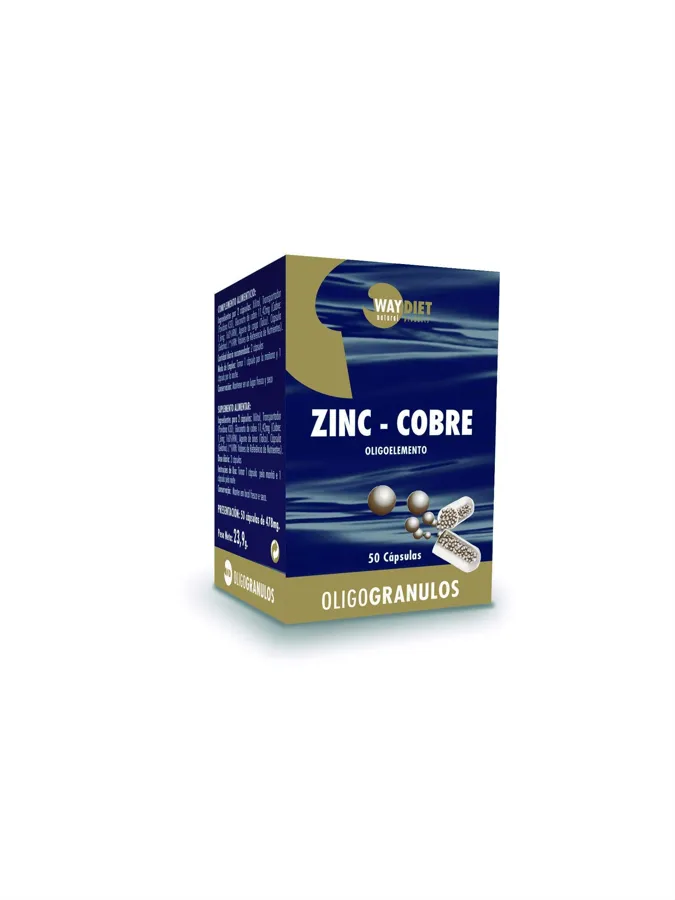 Zinc-Cobre Oligogranulo 50 cápsulas, Waydiet · imagen 2