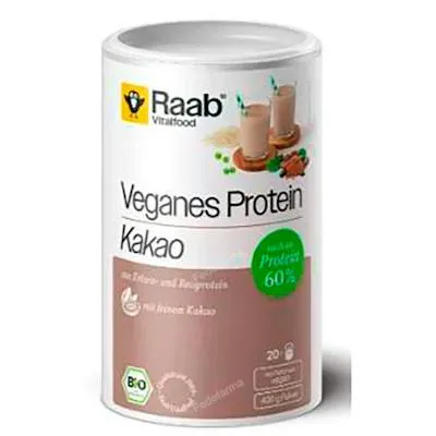 Proteína de cacao polvo sin gluten BIO 400 g, Raab Vitalfood