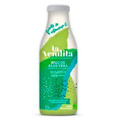 Aloe-vera-Saft 100 % mit Fruchtfleisch BIO 1 l, La Vendita