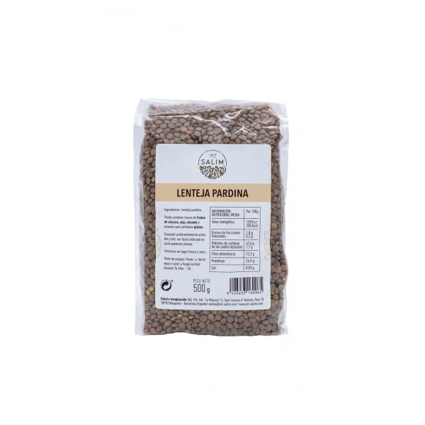Lenteja Pardina BIO 500 g, Ecosalim