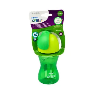 Vaso con pajita verde SCF798/01 300 ml, Avent