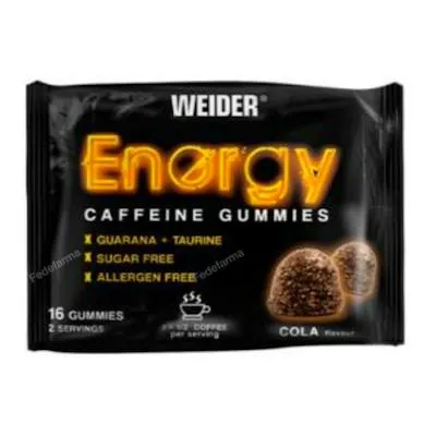 Gummy energy caffeine cola 16gummiesx 15 uds., Weider