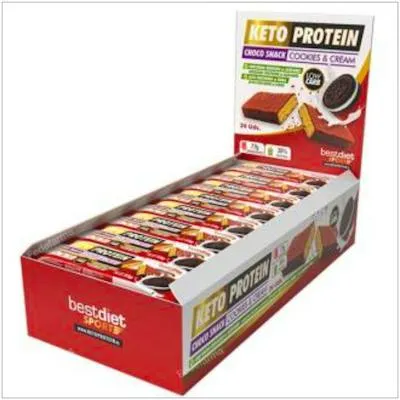 Choco snack cookies-cream barritas 24 un, Keto Protein