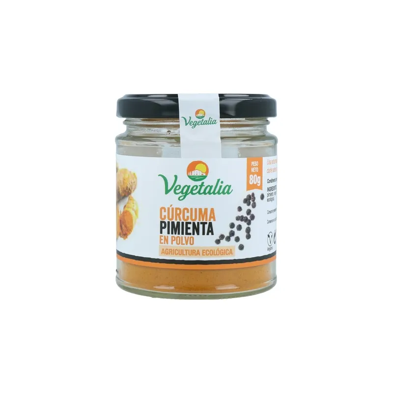 Cúrcuma+pimienta negra BIO 80 g, Vegetalia