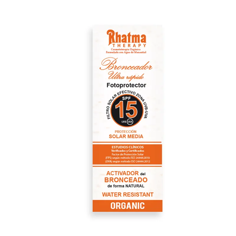 Bronceador ultra rápido SPF 15 200 ml, Rhatma
