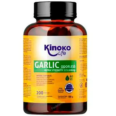 Knoflookolie (Aceite de ajo) 200 capsules, Kinoko Life