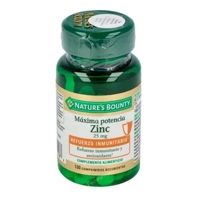 Zinc 25 mg 100 comprimidos, Nature´s Bounty