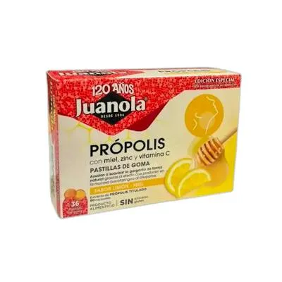 Própolis miel zinc y vitamina C limón miel 36 pastillas, Juanola