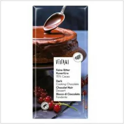 Chocolate negro 70% para postres BIO 200 g, Vivani