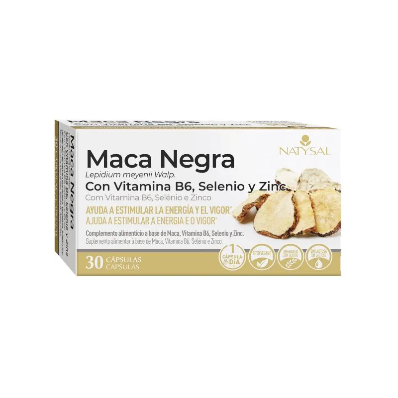 Maca nera vit b6 selenio zinco 30 capsule, Natysal