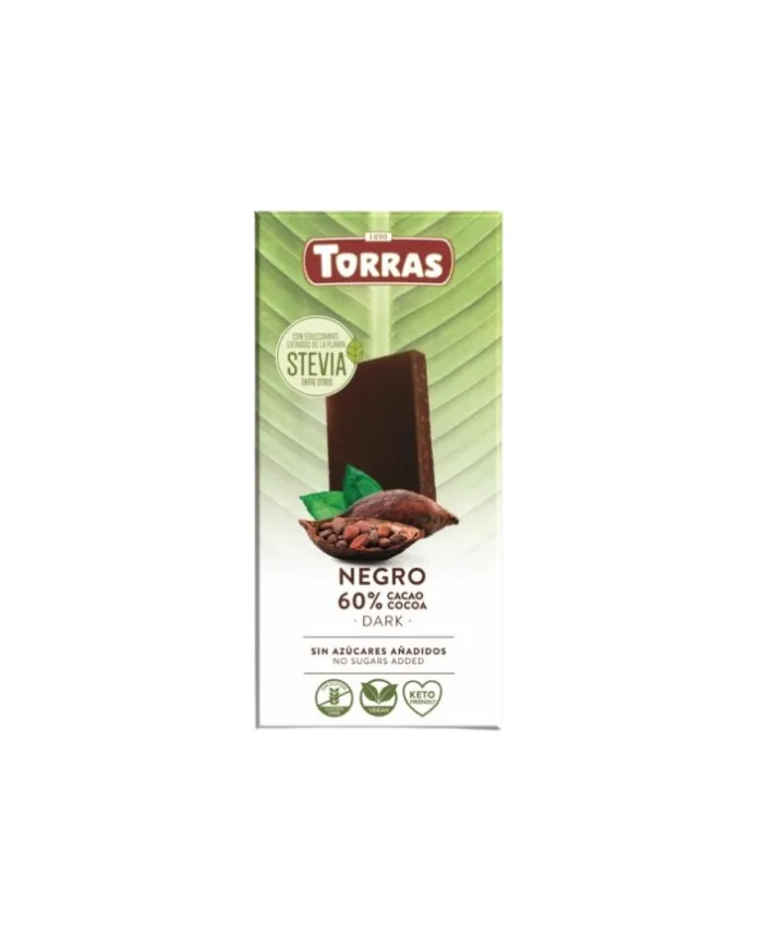 Chocolate cacao 60% stevia 100 g, Torras