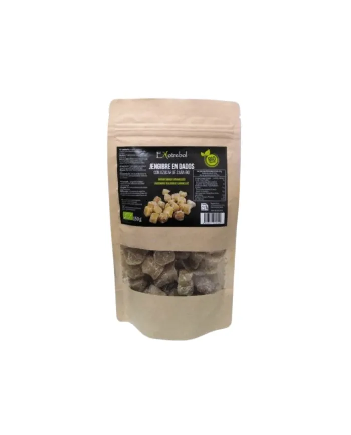 Organic ginger candied in cane sugar 150 g, Ekotrebol