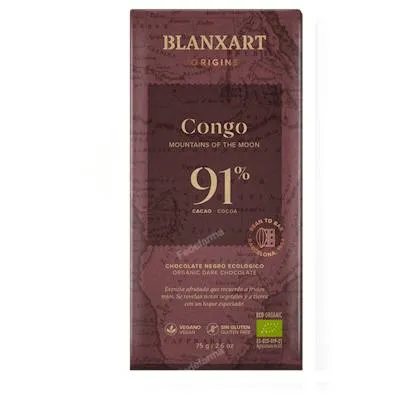 Chocolate negro 91% congo BIO 75 g, Blanxart
