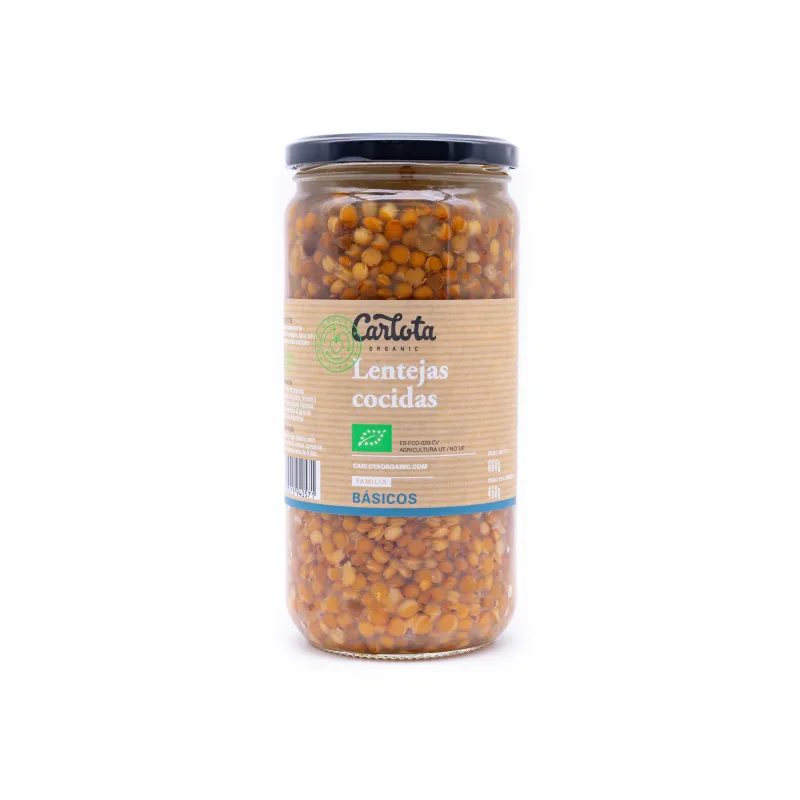 Lentejas cocidas 720 g, Carlota Organic