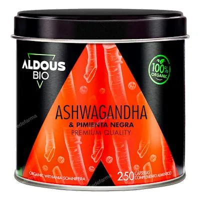 Ashwagandha con pimienta negra BIO 250 cápsulas, Aldous Bio