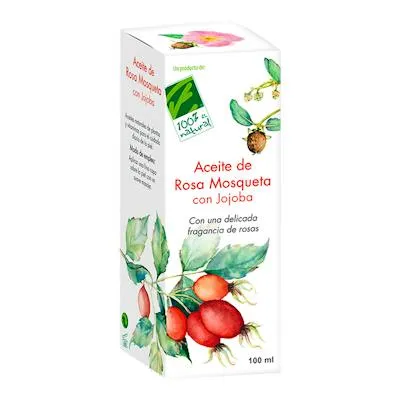 Aceite de jojoba con rosa mosqueta 100 ml, Cien Por Cien Natural