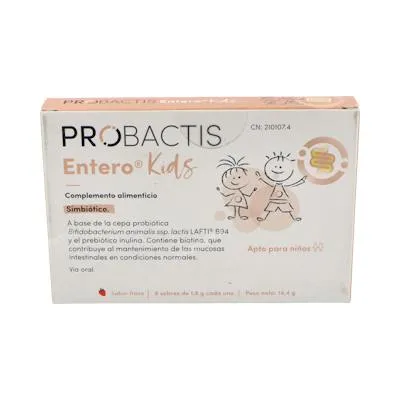 Entero kids fresa 8 sobres, Probactis