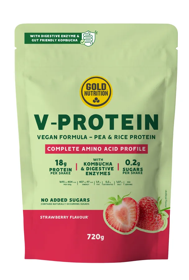V-protein fresa 720 g, Gold Nutrition