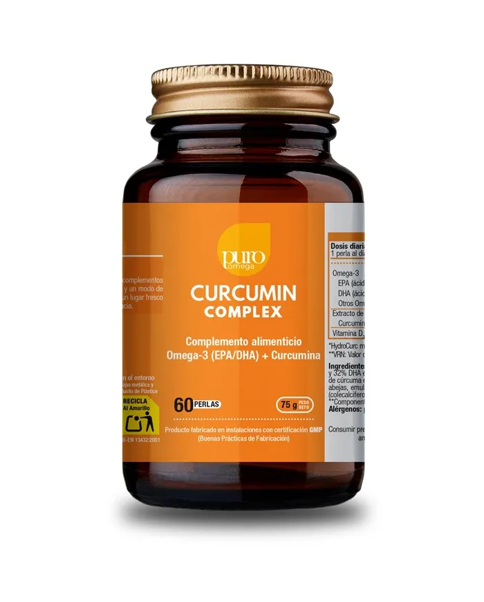 Curcumin complex 60 perlas, Puro Omega