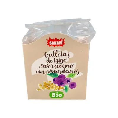 Galletas de trigo sarraceno con arándanos BIO 150 g, Sanavi