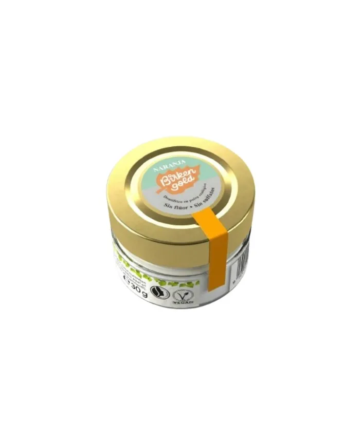 Dentífrico en polvo naranja sin fluor BIO 30 g, Birken Gold