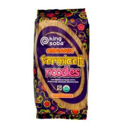 Fideos vermicelli integral sin gluten BIO 250 g, King Soba